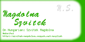 magdolna szvitek business card